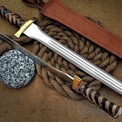 d2 steel sword, handmade viking sword, battle ready sword, wooden handle