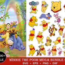 1500 winnie the pooh svg bundle, eeyore svg, winnie the pooh png clipart, eeyore png, tigger svg, make a winnie the pooh