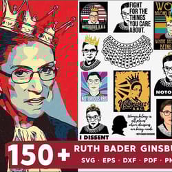 designs ruth bader ginsburg rbg svg bundle layered item, clipart, cricut, digital vector cut file