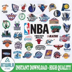 nba logo bundle svg, nba svg, basketball svg, png, svg, jpg, eps, dxf, digital download