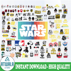 star wars svg, star wars bundle svg, star wars characters svg, star wars dxf cut files