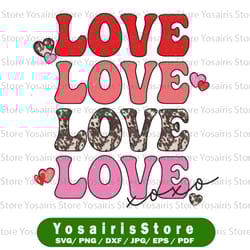 love love love cowhide heart png | sublimation design | hand drawn