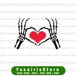 heart in skeleton hands svg, love svg, valentine's day svg, valentine skeleton hands svg, skeleton boob hands svg