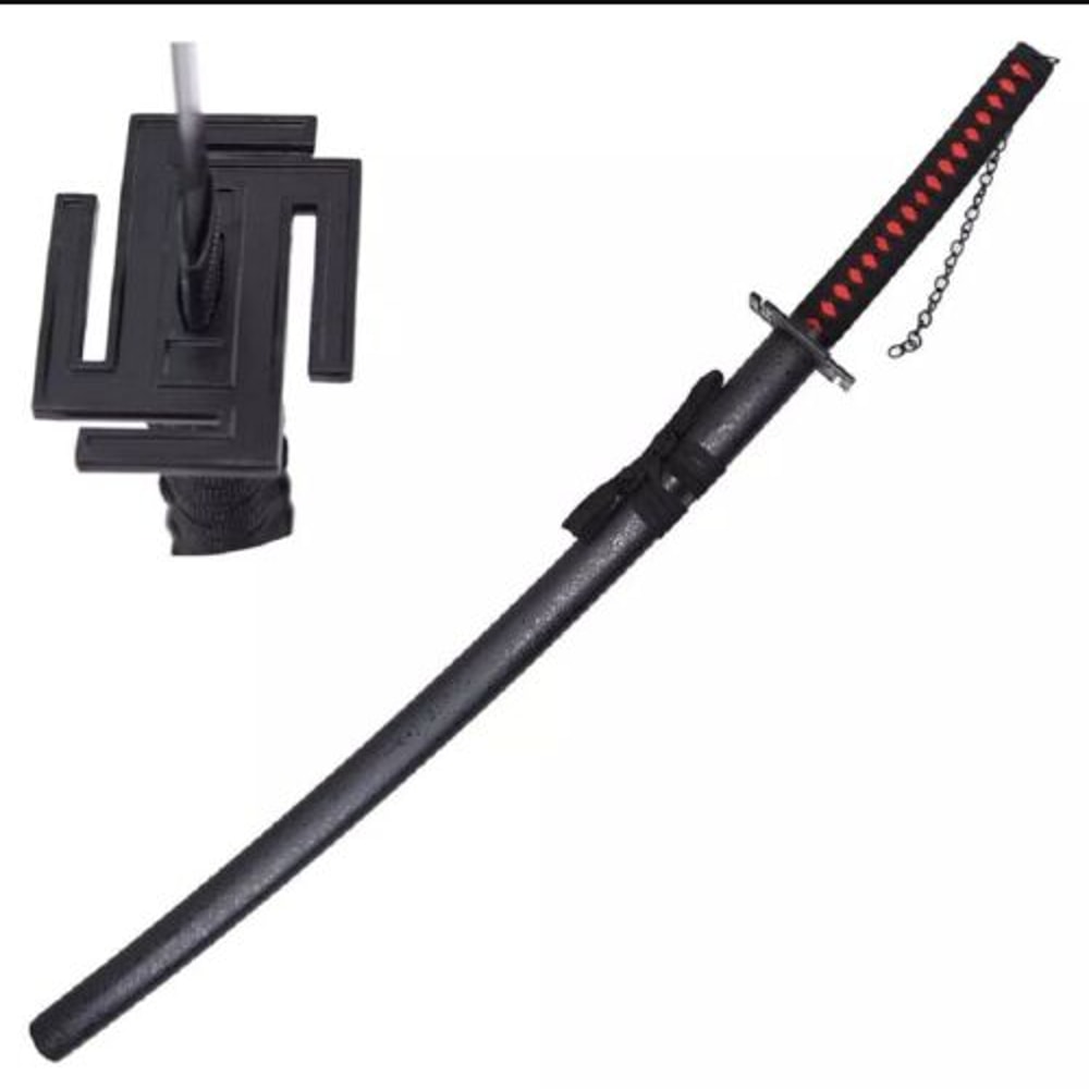Bleach Kurosaki Ichigo Tensa Zangetsu Bonkai Japanese Samurai Katana black swopng