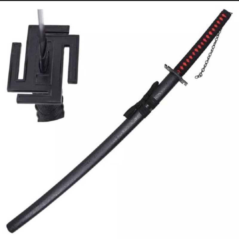 Bleach Kurosaki Ichigo Tensa Zangetsu Bonkai Japanese Samurai Katana black swopng