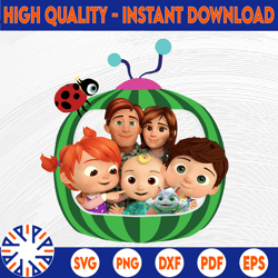 cocomelon family png, cocomelon family birthday png, cocomelon jj png, watermelon png sublimation, cocomelon dad and mom