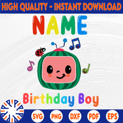 cocomelon personalized name and ages birthday boy svg png, cocomelon brithday svg, cocomelon,cocomelon family birthday