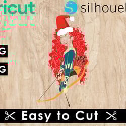 merida princess christmas svg files, merida svg files, vector png images, svg cut files for cricut, clipart bundle