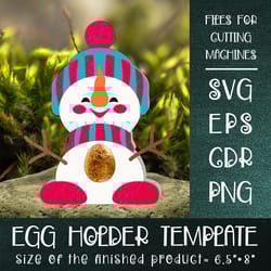 snowman christmas egg holder template svg