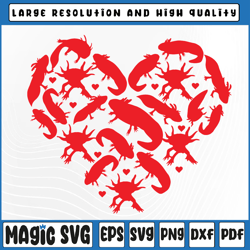 Axolotl Lover Funny Love Heart Axolotl Valentine's Day Svg, Cute Axolotl Svg, Valentine Day, Digital Download