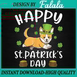 happy st. patrick's day png, funy saint patricks corgi dog png, patrick day png, digital download