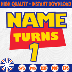 toy story custom logo with name and age svg png, custom toy story logo with name and age, personalized digital disney