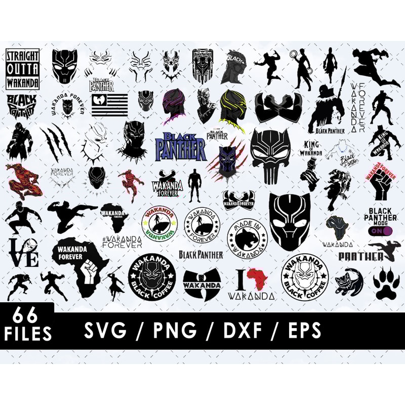 Black Panther SVG, T'Challa SVG, Wakanda SVG, Black Panther mask SVG, Marvel Comics SVG, Superhero SVG, Kids' room decor SVG, SVG for Cricut, DIY Black Panther