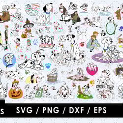 dalmatians svg files, dalmatians png files, vector png images, svg cut file for cricut, clipart bundle pack
