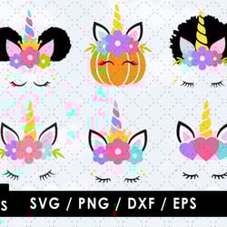 unicorn svg files, unicorn png file, vector png images, svg cut file for cricut, clipart bundle pack