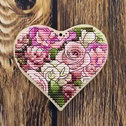 pattern for cross stitch "heart of flowers"