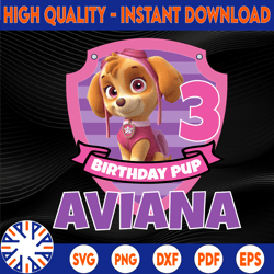 personalized name and ages, paw patrol chase birthday png, paw patrol birthday png family birthday raglan kids