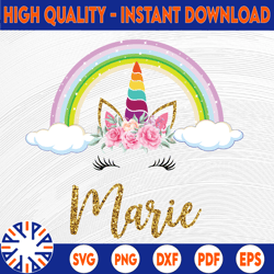 personalized birthday girl png, unicorn birthday png, birthday girl party png, gift for kids, birthday girl png