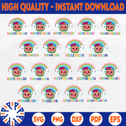 cocomelon birthday girl bundle svg, png, cocomelon svg, watermelon, cocomelon family birthday png, svg, cocomelon svg pn