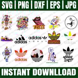 bundle 15 files adidas logo fashion svg, adidas,nike logo svg, mickey nike svg, bundle svg, nike dripping svg, logo svg