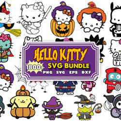 1800 hello kitty bundle, animal svg, cat svg, dxf eps png