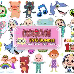 500 cocomelon bundle svg, cocomelon svg, cocomelon jj svg, watermaleon svg, high quality