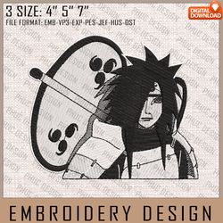 madara embroidery files, naruto, anime inspired embroidery design, machine embroidery design