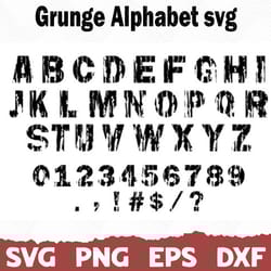 grunge alphabet, distressed font, font svg, silhouette, cricut font, bundle font, cute fonts, instant download