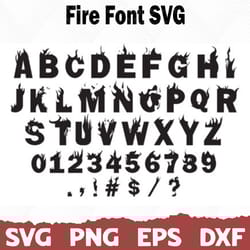 fire font svg, fire alphabet svg, font svg, silhouette, cricut font, bundle font, cute fonts, instant download