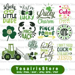 st. patrick's day svg bundle clover shamrock pinch st pattys irish svg dxf eps jpeg png