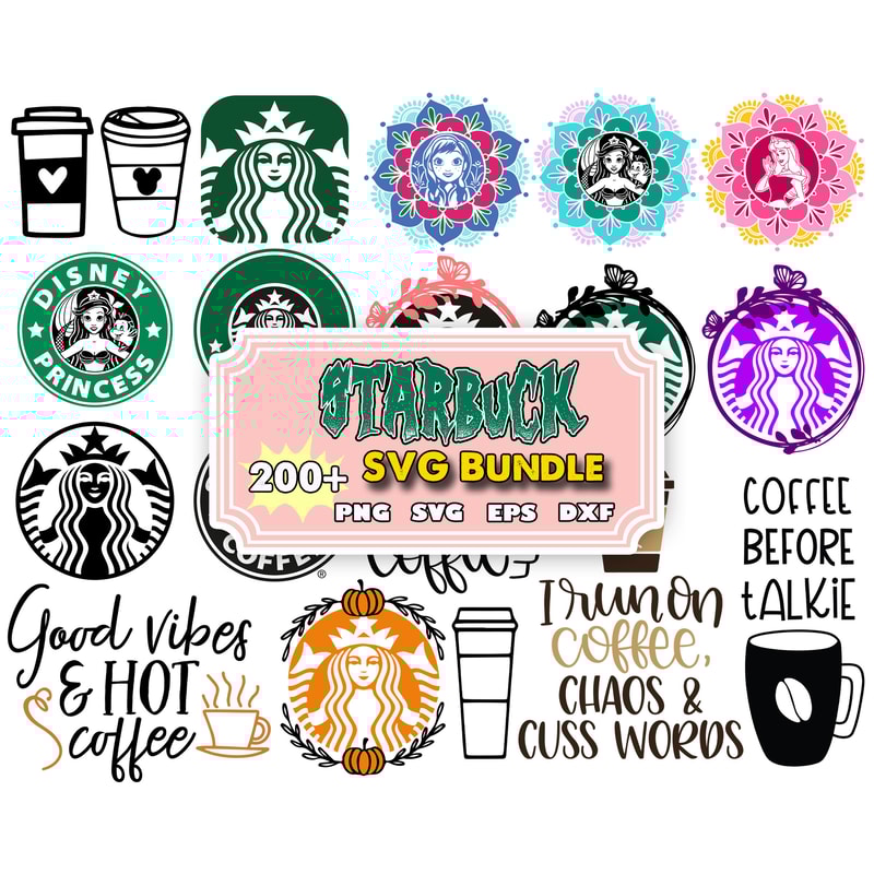 200 Starbucks svg bundle,Starbucks Wrap svg, Starbucks bundle wrap svg, Starbucks Svg files for Cricut & Silhouette.jpg