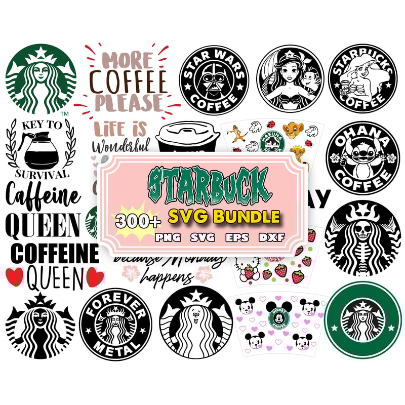 300 Starbucks svg bundle,Starbucks Wrap svg, Starbucks bundle wrap svg, Starbucks Svg files for Cricut & Silhouette.jpg