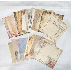 set of 30 sheets of vintage background paper for book decoration - retro vintage decorative paper