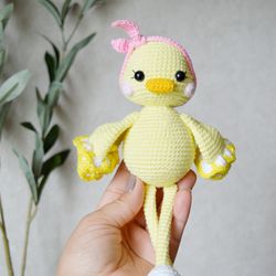 crocheted duck amigurumi toy easter gift for babies