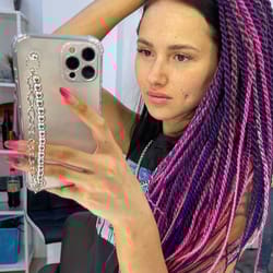 purple lilac pink mix ombre braids synthetic twisted smooth double ended de dreadlocks full set (60 pcs de)