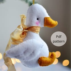 pdf pattern goose ornament, sewing pdf ,diy felt plushie silly goose