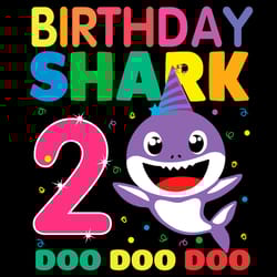 birthday shark 2 doo doo doo svg, birthday svg, shark birthday svg, baby shark birthday svg digital download