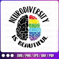 adhd autism awareness neurodiversity is beautiful svg, embrace neurodiversity svg, brain embrace adhd autism asd svg