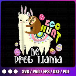 egg hunt no prob llama png, bunny sloth riding llama png, easter day png, bunny sloth riding llama, easter kids png,