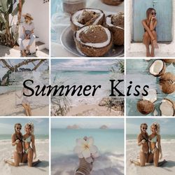 summer kiss mobile lightroom summer preset bright color preset insta blogger mobile preset dng photografy