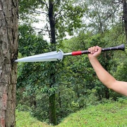 spear hunting sword, d2 steel handmade sword, with leather sheath, hunting swords