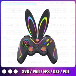 gaming controller with bunny ears png, funny easter video game png, happy easter bunny egg video game png, easter gamer