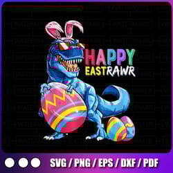 happy eastrawr t rex dinosaur easter bunny egg png, easter t-rex png, easter dinosaur png, bunny t-rex, happy easter