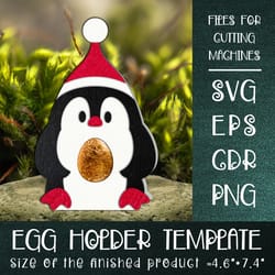 penguin christmas chocolate egg holder template svg
