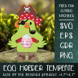 pirate parrot | chocolate egg holder template svg