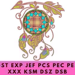 the exquisite dreamcatcher embroidery design is a beautiful design that adorns your clothes, towels and all your belongi