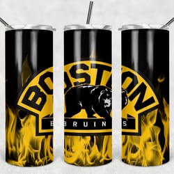 boston bruins tumbler wrap design - jpeg & png - sublimation printing design - nhl - hockey - 20oz tumbler design
