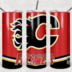 calgary flames tumbler wrap design - jpeg & png - sublimation printing design - nhl - hockey - 20oz tumbler design