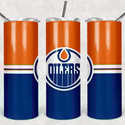 edmonton oilers tumbler wrap design - jpeg & png - sublimation printing design - nhl - hockey - 20oz tumbler design