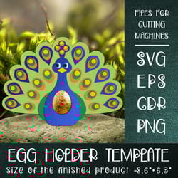 peacock chocolate egg holder template